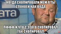 когда скопировали мем а ты спокоен как вода пффф и что с этого скопировал так скопировал