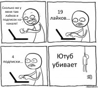 Сколько же у меня там лайков и подписок на канале! 19 лайков... 4 подписки... Ютуб убивает