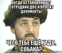 когда останавливает сотрудник дпс и просит документы чего тебе ещё надо, собака?