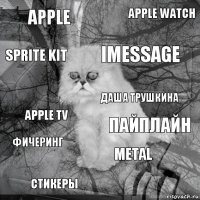 Apple пайплайн iMessage стикеры Apple TV Apple Watch Metal Sprite Kit фичеринг Даша Трушкина