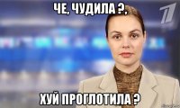 че, чудила ?, хуй проглотила ?