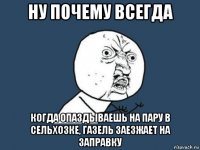 ну почему всегда когда опаздываешь на пару в сельхозке, газель заезжает на заправку