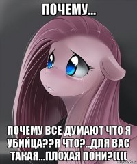 почему... почему все думают что я убийца??я что?..для вас такая...плохая пони?((((