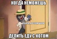 когда неможешь делить еду с котом