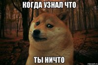 когда узнал что ты ничто