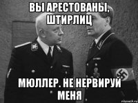 вы арестованы, штирлиц мюллер. не нервируй меня