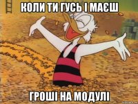 коли ти гусь і маєш гроші на модулі