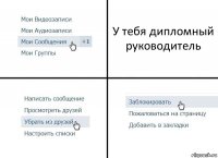 У тебя дипломный руководитель