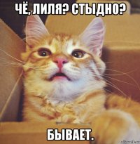 чё, лиля? стыдно? бывает.