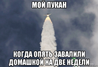 мой пукан когда опять завалили домашкой на две недели
