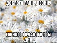 доброго ранку,лесику гарного і вдалого тобі дня.