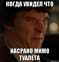 когда увидел что насрано мимо туалета