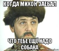 когда михон заебал что тебе ещё надо собака