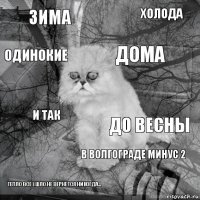 Зима до весны дома тепло все ушло не вернется никогда... и так холода в волгограде минус 2 одинокие  