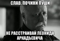 слав, почини пуши не расстраивай леонида аркадьевича