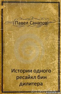 Павел Санатов Истории одного ресайкл бин дилитера