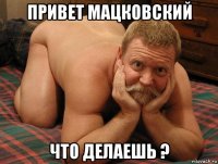 привет мацковский что делаешь ?