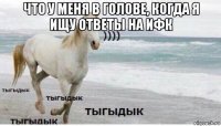 что у меня в голове, когда я ищу ответы на ифк 