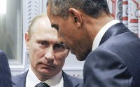 Создать мем Обама Путин