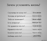 Есть физик Предложи физику Физик поймёт Физик для чего? Скажи физику Поделись с физиком Попроси у физика А про это физику лучше не говорить