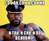 софан,софа,софия и так, и сяк, и по всякому!