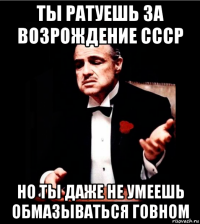 ты ратуешь за возрождение ссср но ты даже не умеешь обмазываться говном