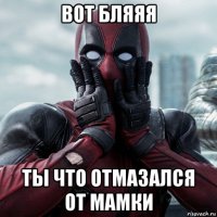 вот бляяя ты что отмазался от мамки