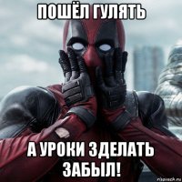 пошёл гулять а уроки зделать забыл!