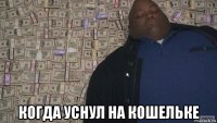  когда уснул на кошельке