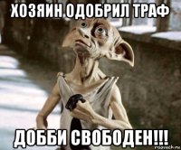 хозяин одобрил траф добби свободен!!!