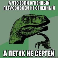 а что если огненный петух совсем не огненный а петух не сергей