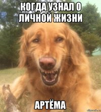 когда узнал о личной жизни артёма