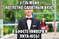 у губ моих котлетно-салатный вкус, в буфете универа я пита-юсь!