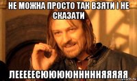 не можна просто так взяти і не сказати лееееесююююннннняяяяя