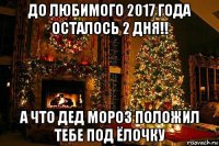 до любимого 2017 года осталось 2 дня!! а что дед мороз положил тебе под ёлочку