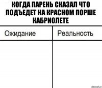 Когда парень сказал что подъедет на красном порше кабриолете  