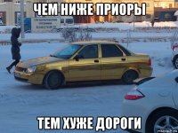 чем ниже приоры тем хуже дороги