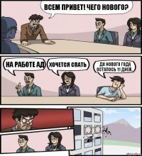 Всем привет! Чего нового? На работе ад Хочется спать До нового года осталось 11 дней...