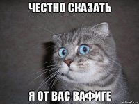 честно сказать я от вас вафиге