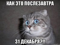 как это послезавтра 31 декабря?!!