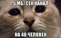 5 мб/сек канал на 40 человек