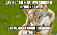 дружба между мужчиной и женщиной это секс отложенный на потом!