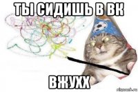 ты сидишь в вк вжухх