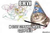 вжух и этот странный кот здоров:d