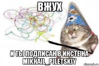 вжух и ты подписан в инсте на mikhail_piletskiy