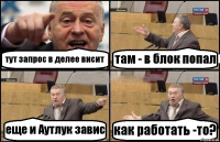 тут запрос в делее висит там - в блок попал еще и Аутлук завис как работать -то?