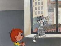неправильно ты, дядя фёдор, грустишь. ты только в окно смотришь, а надо ещё и в прошлое. так грустнее получается. , Мем Дядя Федя и Матроскин