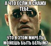 а что если я скажу тебе... что в этом мире ты можешь быть белым?