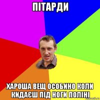 пітарди хароша вещ особино коли кидаєш під ноги поліні