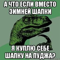 а что если вместо зимней шапки я куплю себе шапку на пуджа?